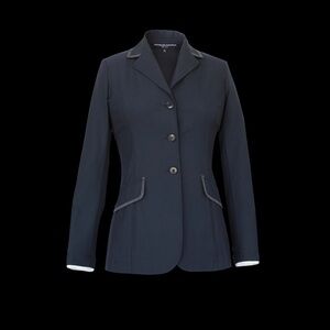 Charles Ancona Womens Navy Jacket with Charcoal Trim Size 8
